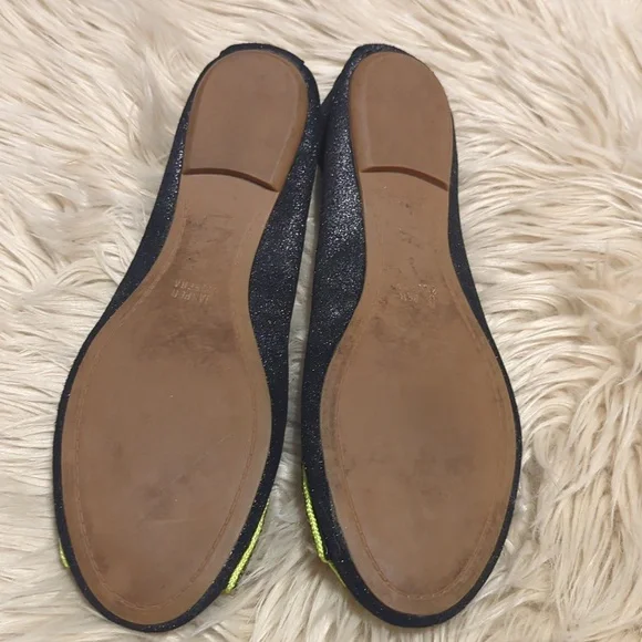 Anthropologie Jasper & Jeera Rani Jeweled Beaded Flats Metallic Black gray Sz 8 - Picture 3 of 4